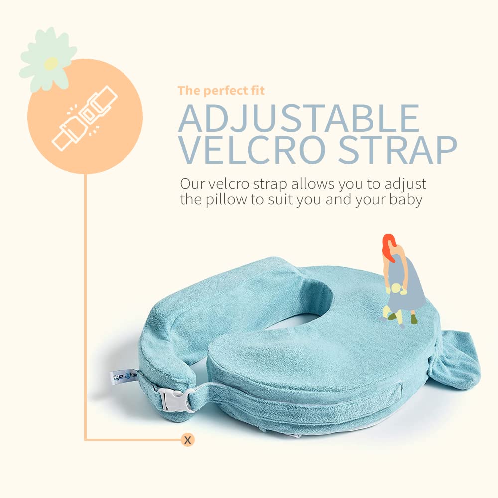 My Brest Friend Deluxe Nursing Pillow For Breastfeeding & Bottle Feeding, Enhanced Posture Support, Double Straps & Removable Ex