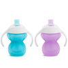 Munchkin Click Lock Bite Proof Trainer Cup, 7 Ounce, 2 Pack, Blue/Purple
