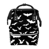 GACTIVITY Black And White Goth Bats Diaper Bag Travel Backpack Large Capacity Multi-Function Zipper Casual Travel Backpacks for