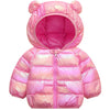 Winter Down Coats For Kids Sparkles Colorful Baby Boys Girls Light Weight Puffer Padded Jacket Bear Hoods Infant Outerwear