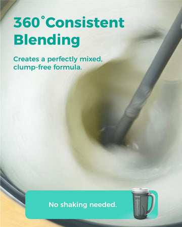 Tenmonth Electric Baby Formula Mixer Pitcher, Fast Baby Formula Maker With No Drip Spout & Locking Lid, Motorized 28Oz Clump-Fre