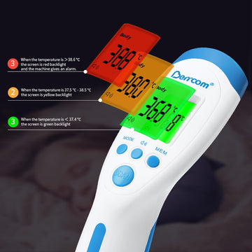 Berrcom Non Contact Infrared Thermometer Digital Forehead Thermometer With Fever Alert And Lcd Display 3 In 1 Contactless Thermo