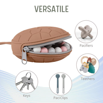 Silicone Pacifier Holder Case, Bpa-Free Newborn Baby Silicone Pacifier Holder For Boys & Girls, Portable Silicone Pacifier Conta