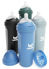 Herobility Double Anti-Colic Baby Bottles - 12 Fl Oz/340Ml - 4-Pack - Multicolor - Denim, Black, Dusky Green, Gray