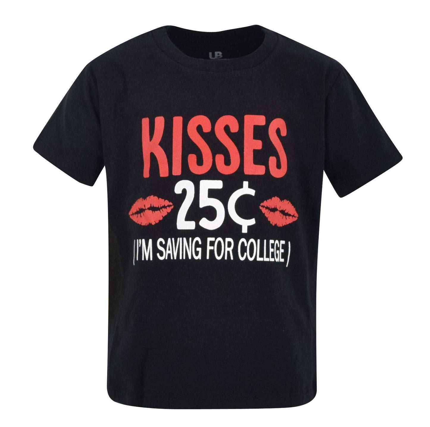 Unique Baby Boys Toddler 25 Cent Kisses Valentines Day Shirt Outfit (10 Years) Black