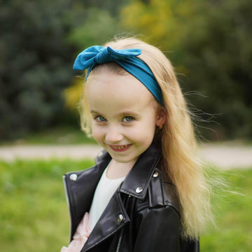 Babygiz Baby Girl Headbands-Infant,Toddler Cotton Handmade Hairbands With Bows Child Hair Accessories (Queen Blue)