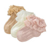 Colorful Childhood Baby-Girls Eyelet Ruffle Lace Socks Toddler Double Lace Dressy Short Socks Newborn/Infants 3 Pairs Size 12-24