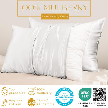 Promeed 100% Mulberry Silk Toddler Pillowcase 13 X 18, Premium Natural 23 Momme Real Silk Pillow Case Toddler/Travel Size With F