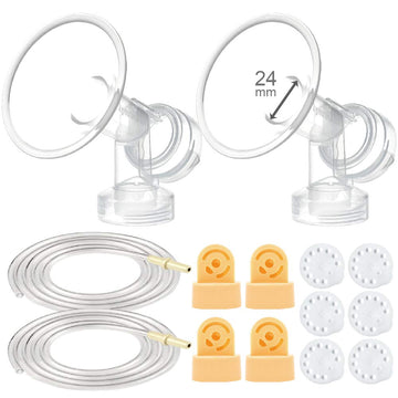 Maymom Breast Pump Kit Compatible With Medela Pump In Style Advanced Breast Pumps;2 Breastshields (One-Piece, 24Mm), 4 Valve, 6