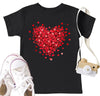 Toddler Valentine'S Day Shirts Boys Girls Love Heart Graphic T-Shirt Valentine Short Sleeve Tee Tops Black