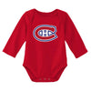 Outerstuff Nhl Newborn & Infants 0-24 Months Primary Logo Long Sleeve Bodysuit Creeper Romper (Montreal Canadiens - Red, 0/3 Mon