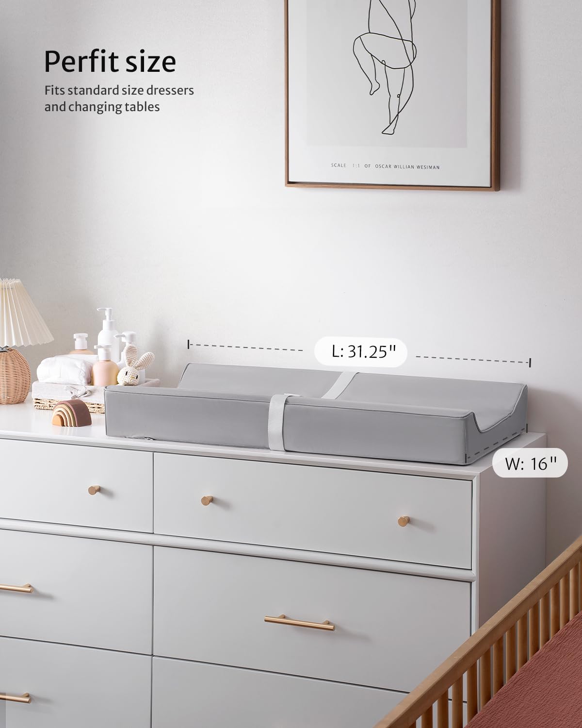 Blissful Diary Vegan Leather Baby Changing Pad With Waterproof & Wipe-Clean Pu Cover, Standard Size Cozy Baby Changing Table Pad