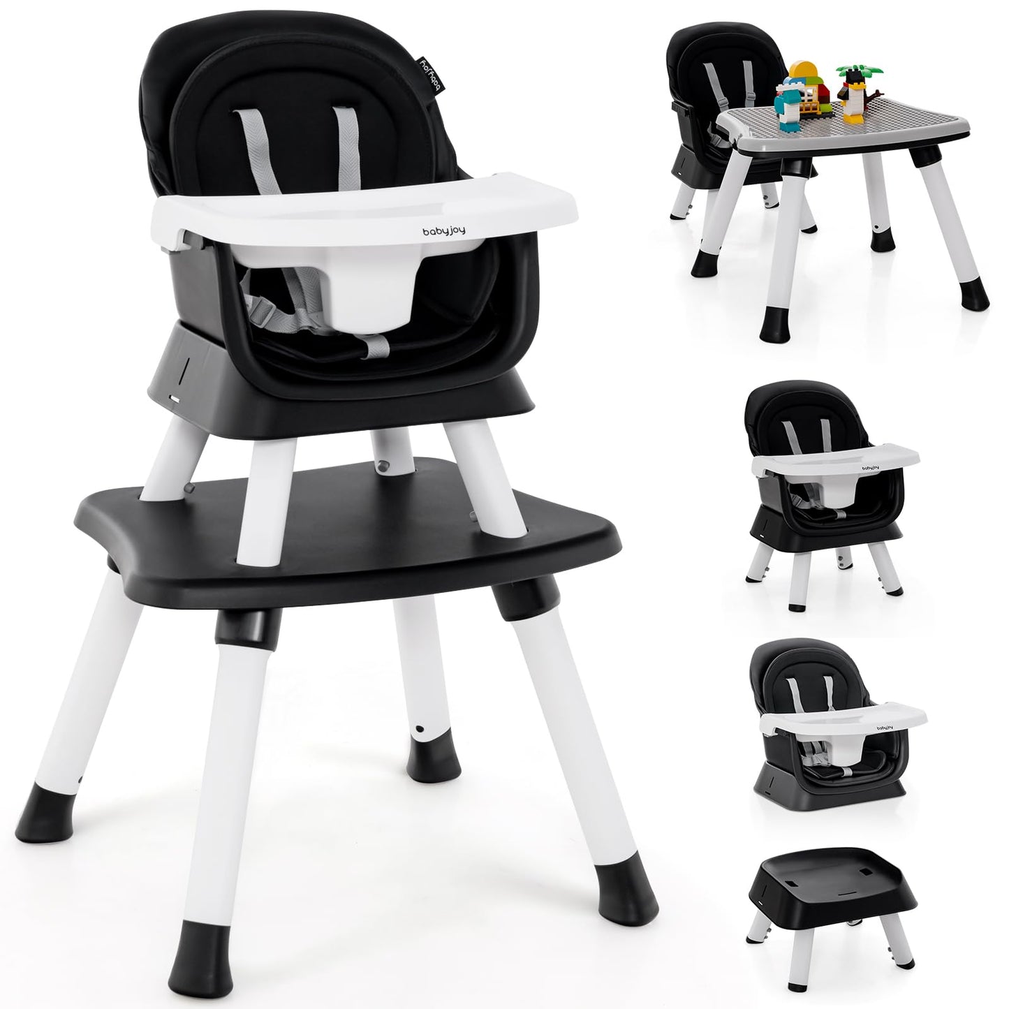 BABY JOY Baby High Chair, 8 in 1 Convertible Highchair for Babies & Toddlers | Booster Seat | Table and Chair Set | Building Blo