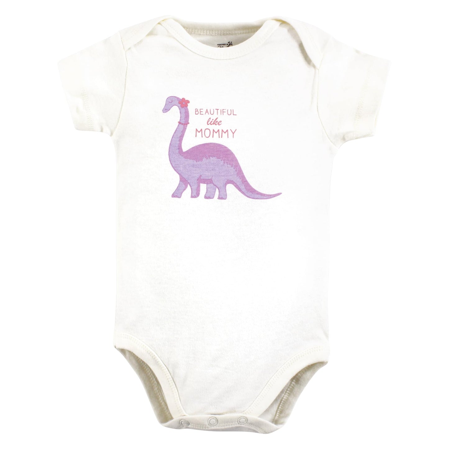 Touched By Nature Unisex Baby Organic Cotton Bodysuits, Retro Dino, 12-18 Months