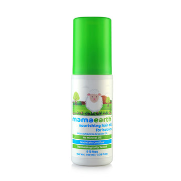 Mamaearth Nourishing Baby Hair Oil | Dry Scalp & Cradle Cap Care With Natural Avocado & Almond | Gentle Moisturizer For Delicate
