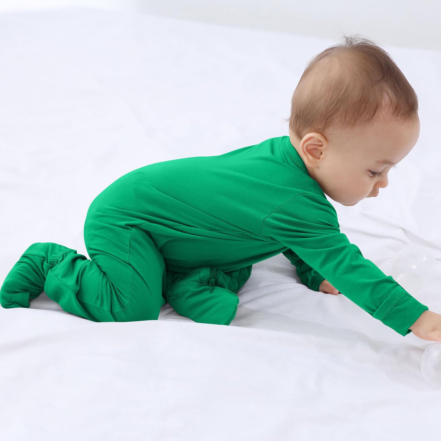 Guisby Unisex Baby Footies Pajamas With Zipper - Rayon Long Sleeve 3Pack Sleeper 0-3 Months