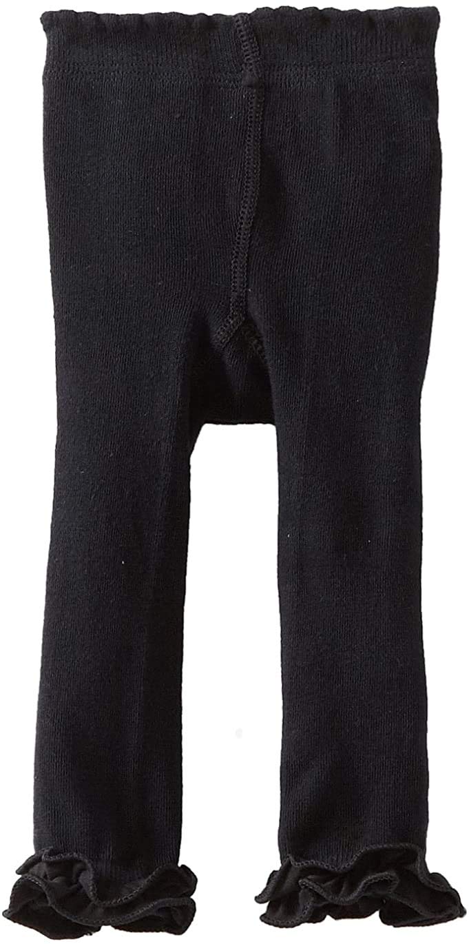 Jefferies Socks Baby Girls' Pima Ruffle Footless Tight, Black, 6 18 Months