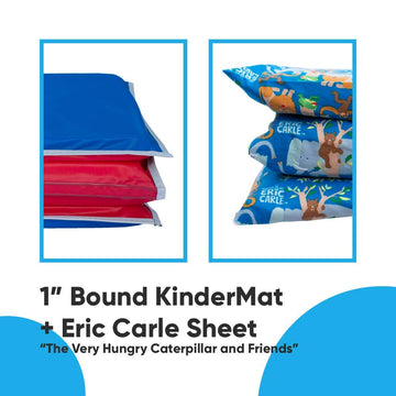 Kindermat + Eric Carle Kinderbundle - The Very Hungry Caterpillar And Friends - Full Nap Mat & Washable Cover, Special Edition -