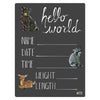 Cohas Hello World Newborn Baby Announcement Chalkboard Sign With Mountain Animal Theme, 12 By 16 Inches, No Marker