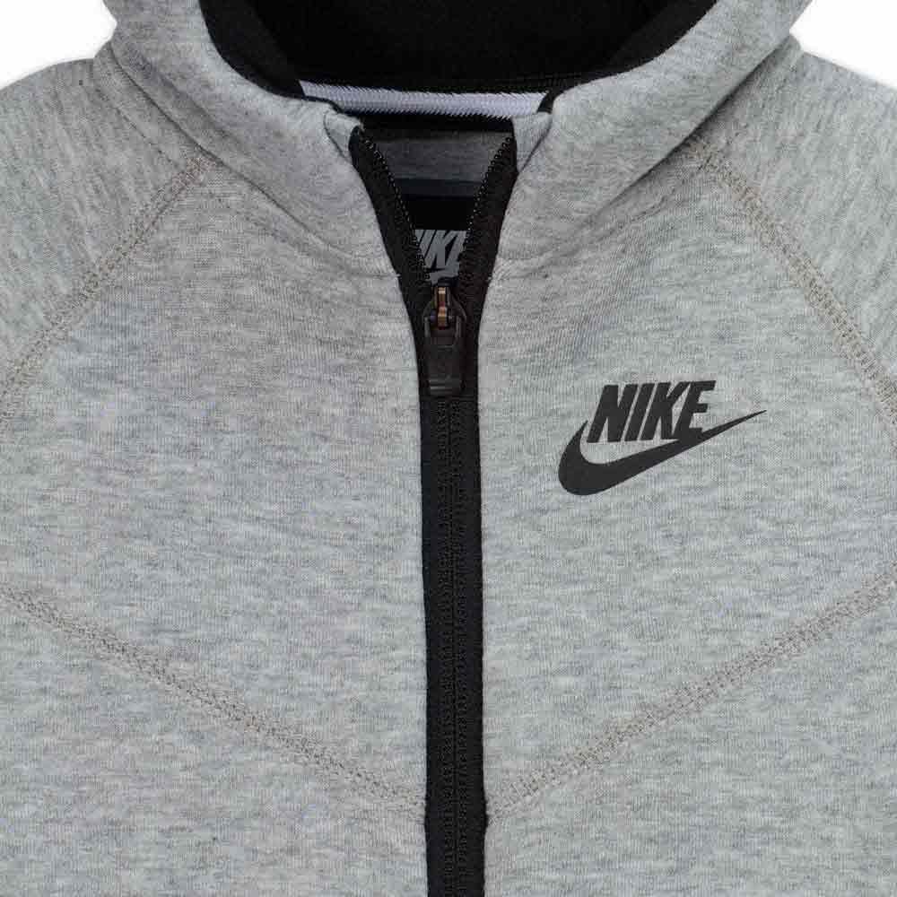 Nike Sportswear Tech Fleece Full-Zip Set Baby 2-Piece Hoodie Set (66L050-042, Dark Grey Heather) Size 18M