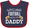 Inktastic Watching Football With My Daddy Baby Bib Navy And Red 31B3B
