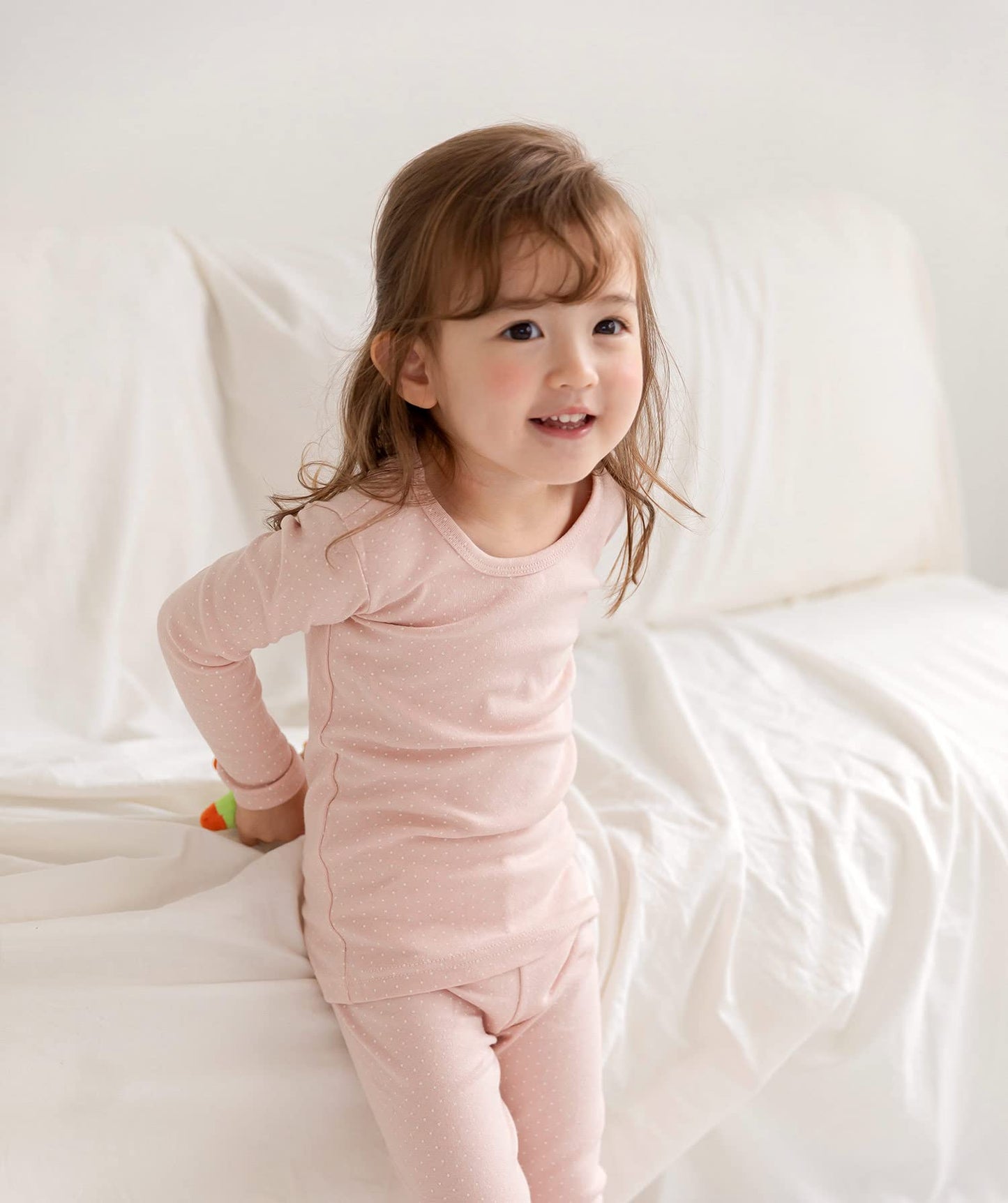 Avauma Baby Boys Girls Pajama Set 6M-7T Kids Cute Toddler Snug Fit Pattern Design Pjs Cotton Sleepwear Polka Dot (Salt.Pink.Xs)