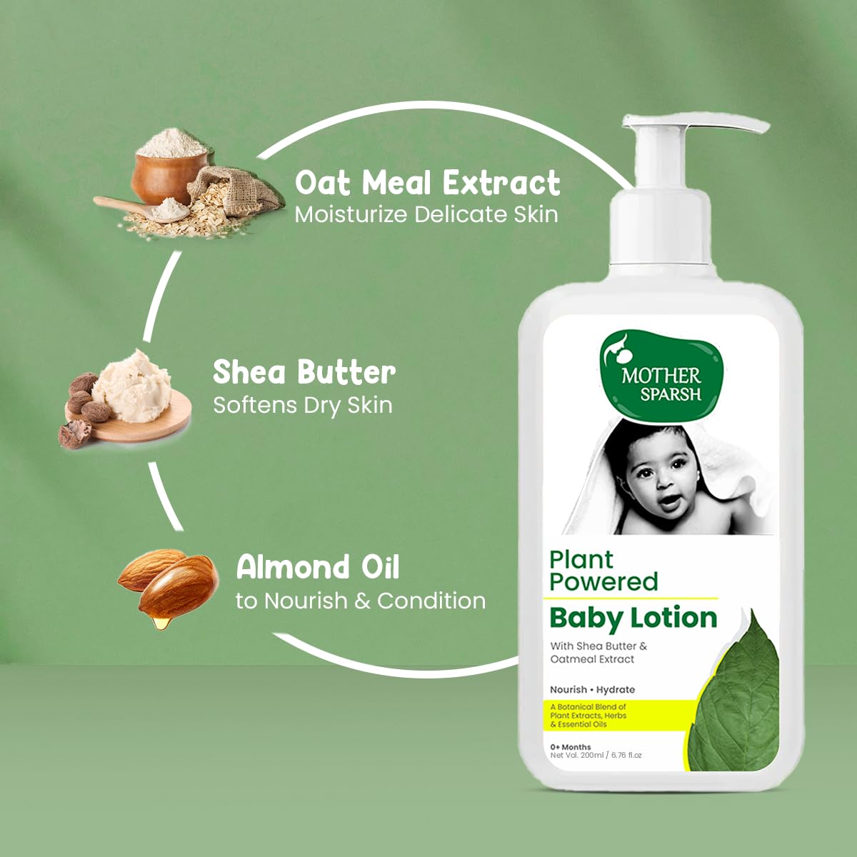 Mother Sparsh Plant Powered Natural Baby Lotion, 200Ml
