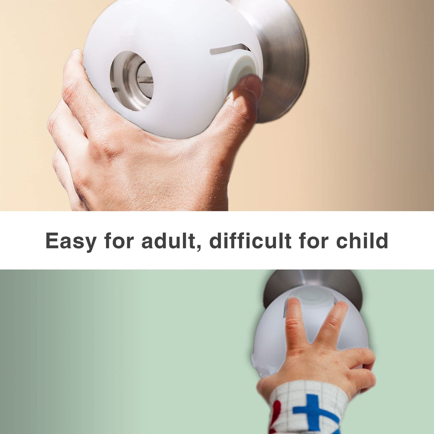 Door Knob Safety Cover For Kids, 4-Pack, White By Moonybaby