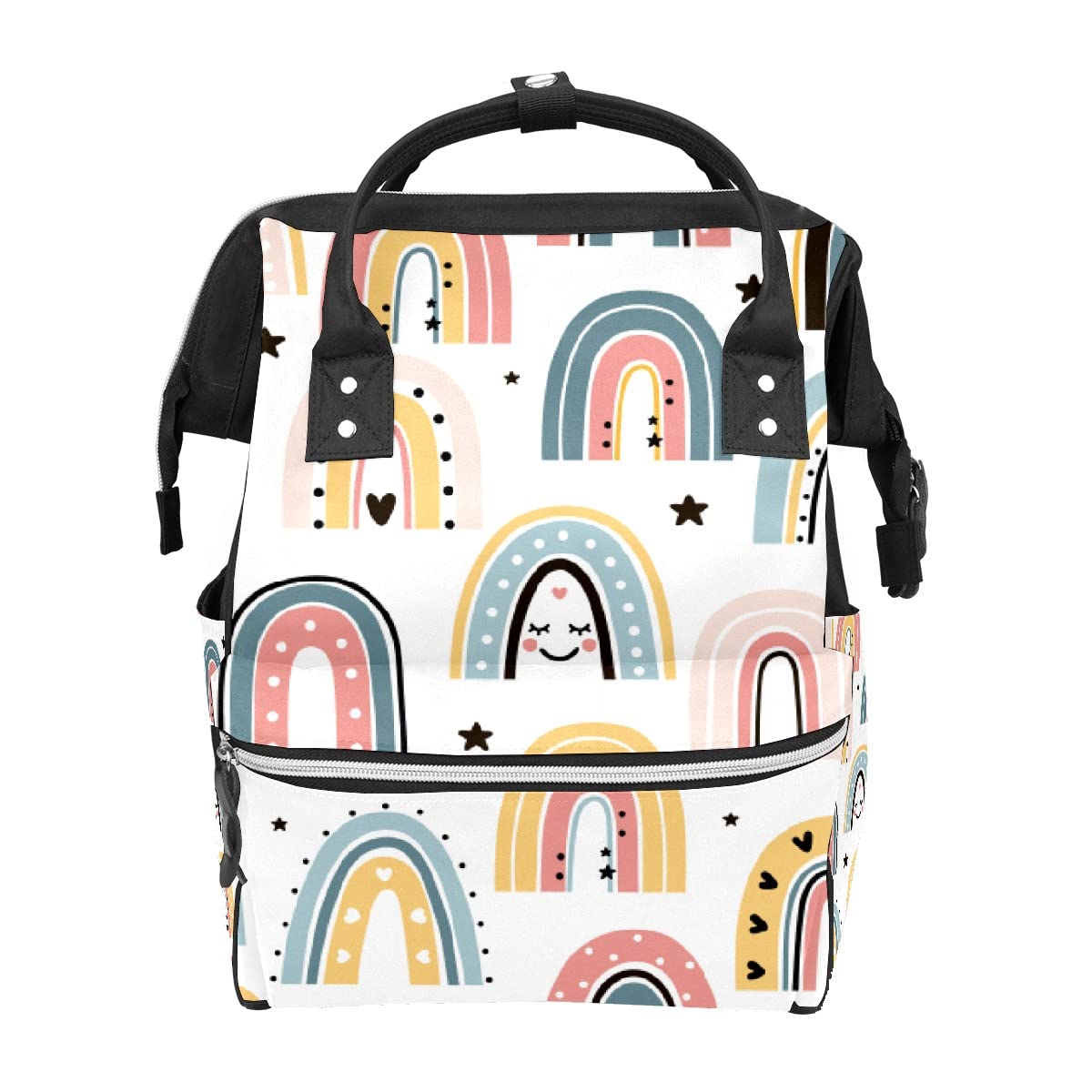 GACTIVITY Ethnic Rainbow Boho Diaper Bag Travel Backpack Large Capacity Multi-Function Bags Zipper Casual Travel Backpacks for M