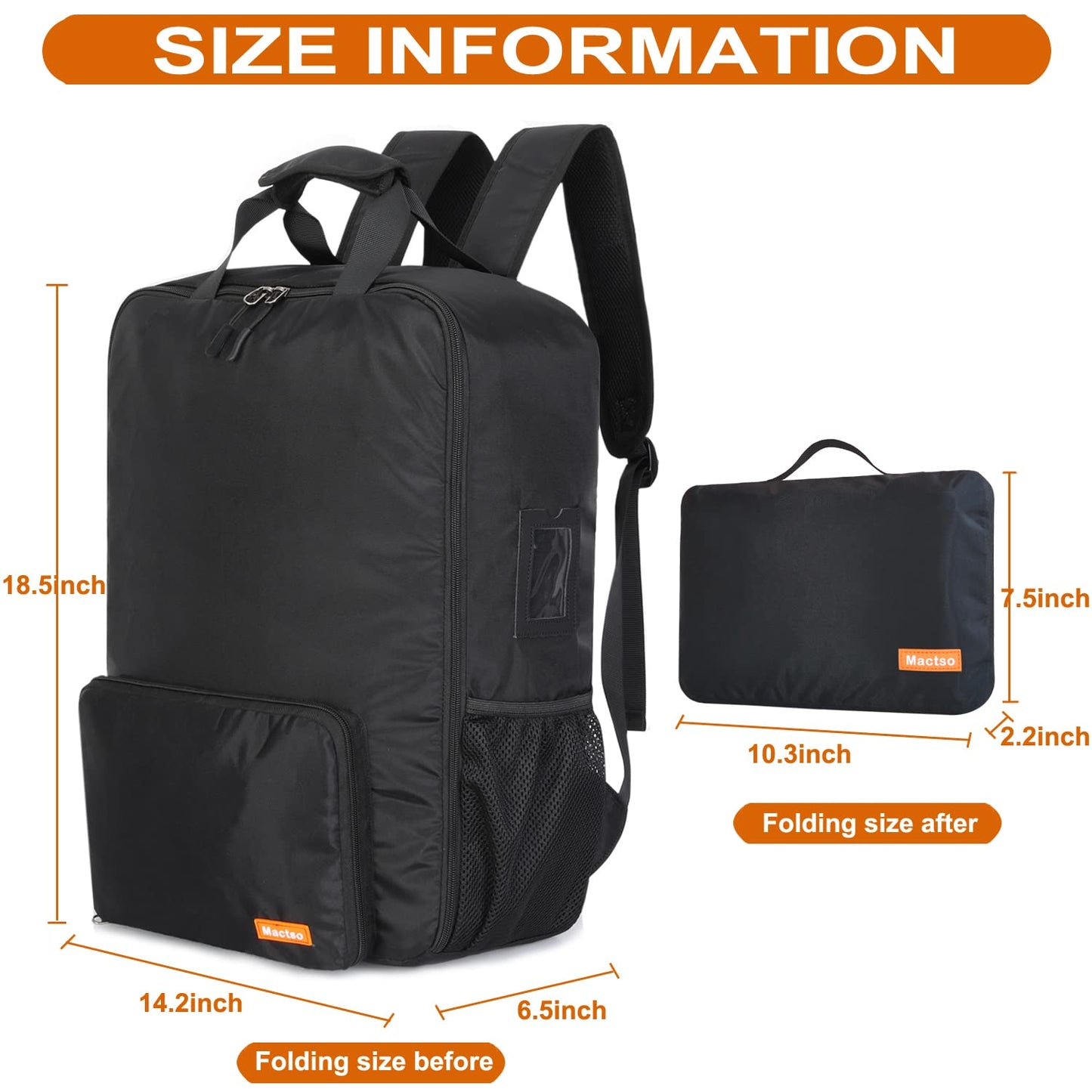 Mactso Stroller Travel Bag Compatible With Gb Pockit And Gb Pockit Air Plus All Terrain, Lightweight Stroller Travel Backpack Fo