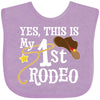 Inktastic Yes, This Is My 1St Rodeo- Cowboy Hat With Red Band, Lasso Baby Bib Lavender 35612