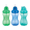 Nuby 3 Pack No Spill Flip It Soft Straw Toddler Sippy Cups - Toddler Cups Spill Proof With Easy And Firm Grip - Green, Blue, Aqu