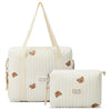 Paterr 2 Pcs Diaper Bag Tote For Women Multifunction Multisize Maternity Bag Quilted Cotton Cute Diaper Bag(Bear)