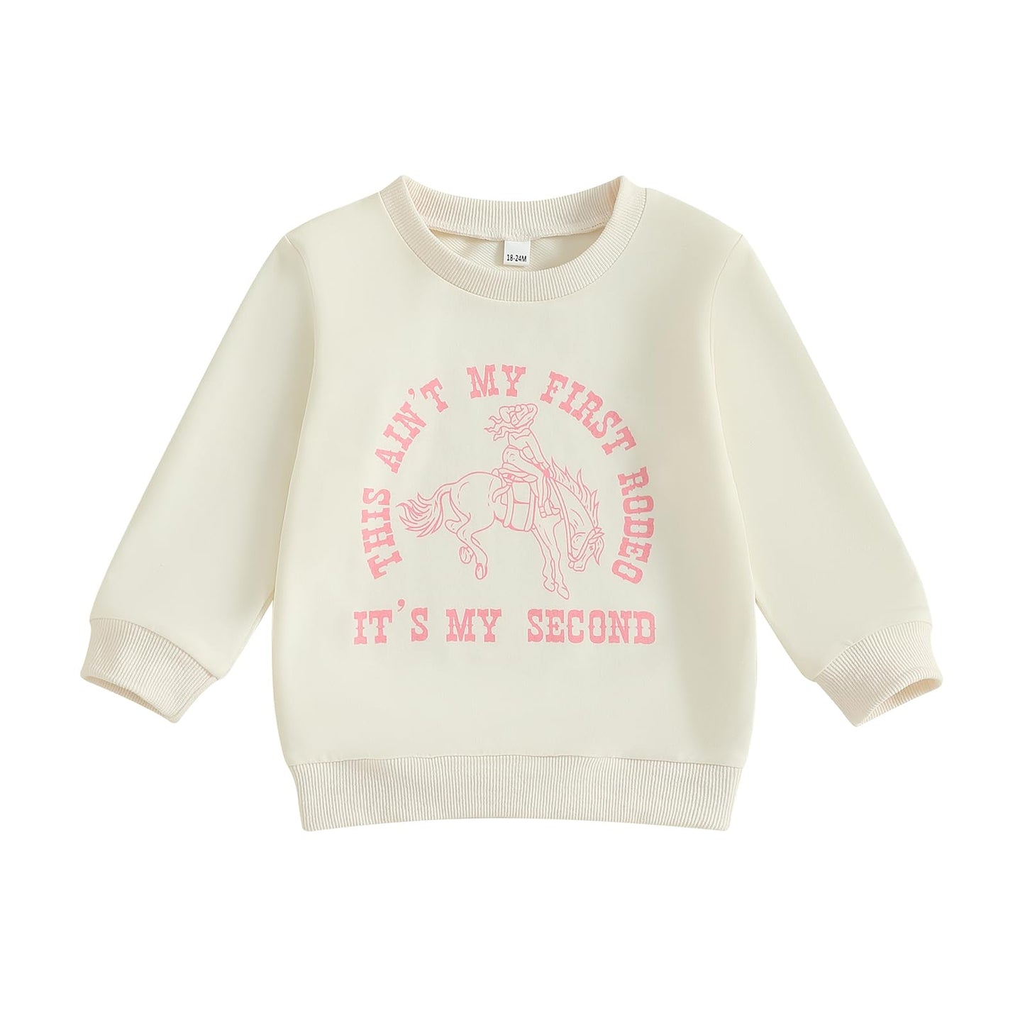 CREAIRY Toddler Baby Girl Boy 2nd Birthday Outfit This Aint My First Rodeo Its My Second T-Shirt Sweatshirt Fall Clothes (Pink