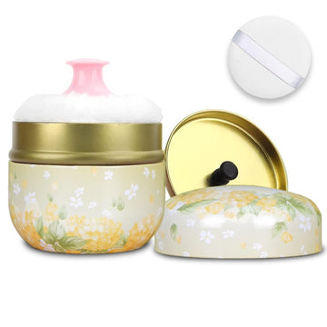 Shimido Body Powder Puff And Container, 3.15' Portable Empty Body Powder Container For Baby Women'S Loose Dusting Powder, Powde