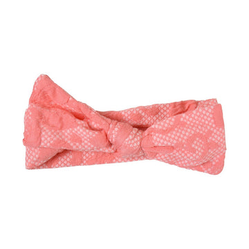 Coral Lace Fabric Baby/Kids Bow Headband For Toddler