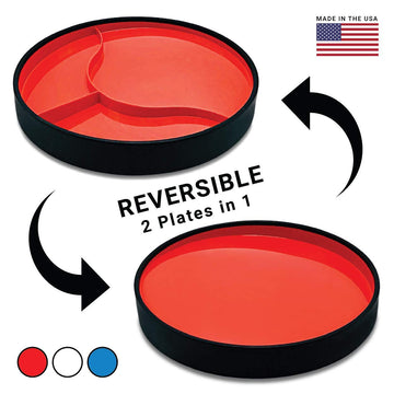 Stayneat Suction Plate, 2N1 Divided/Scoop Dish, Non-Slip Plate Guard, Usa! Red (S)