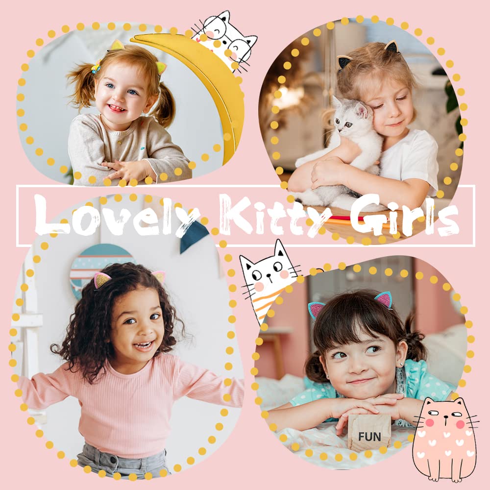 Dreamlover Hair Clips For Girls, Cat Ear Hair Barrettes For Kids, Cute Hair Accessories For Toddler Girls, 16 Pieces