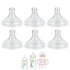 Silicone Nipple for Dr. Brown's Natural Flow Level 2 Wide-Neck Baby Bottle, 3m+, Medium Flow, 6 Count