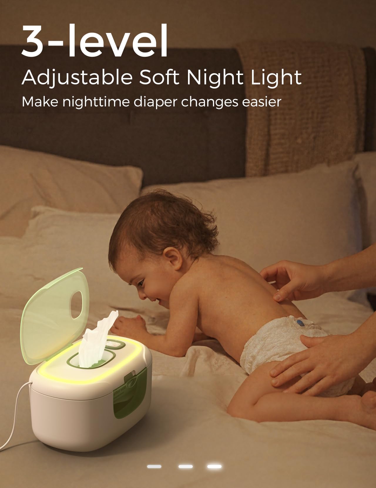 Momcozy New Baby Wipe Warmer, Large Capacity Wipe Dispenser Compatible With 60-80Pcs,10-Min Fast Heating,4 Temperature Modes,Inn