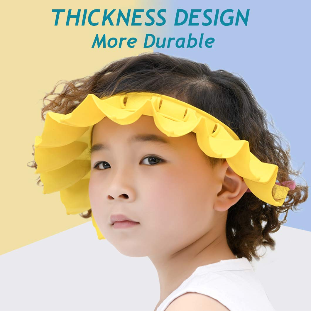 Baby Shower Cap Silicone Bathing Hat, Adjustable Shower Cap Kids, Infants Soft Protection Hat Safety Visor Cap Hat For Toddler C