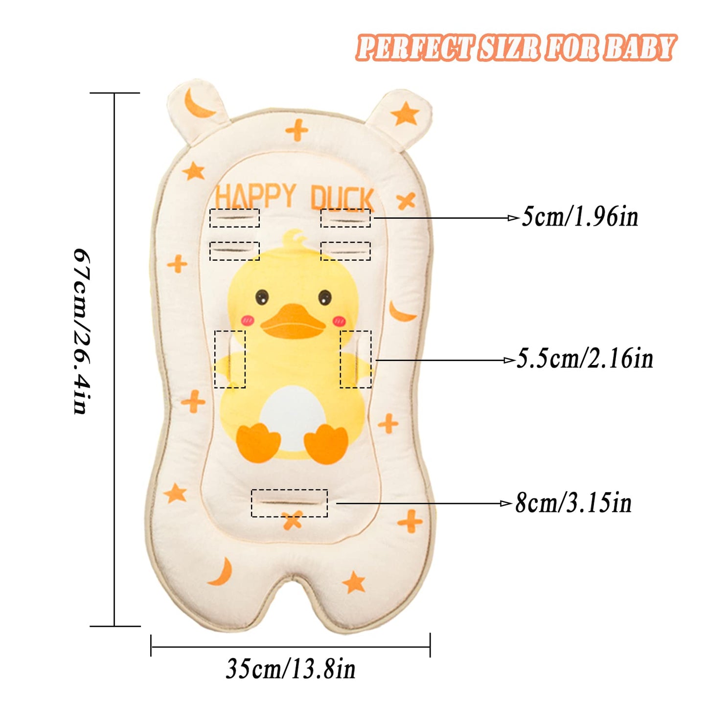 Letton Baby Seat Pad Liner For Stroller, Universal Breathable Infant Carriage Cushion, Ultra-Soft Infant Car Seat Insert Cushion