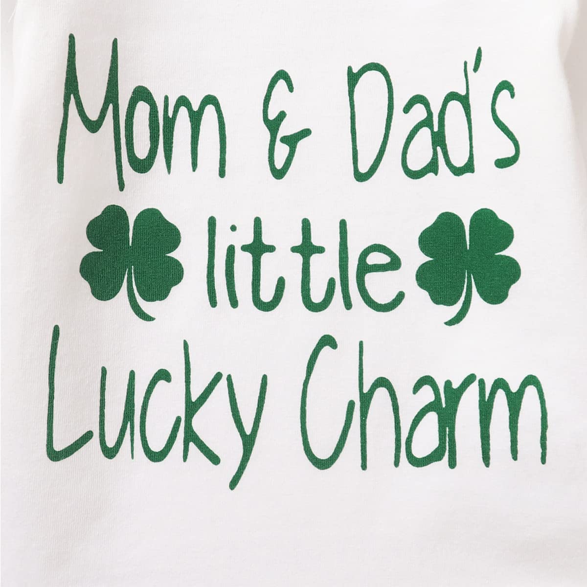 Shalofer Baby Girl Shamrock Outfit Newborn Girl Lucky Charm Bodysuit(Green-Flare Pants,0-3 Months)
