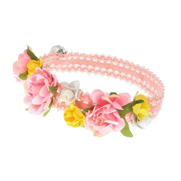 Love Sweety Baby Girls Flower Headband Rose Floral Headpiece For Birthday Festival Photo Prop (Coral)