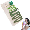 7 Piece Flower Hair Clips Set, Decorative Barrette Bobby Pin Collection for Women and Girls, Sweet Hair Accessories (Green)