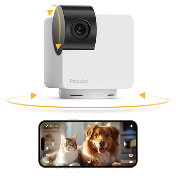 Petcube Cam 360 Camera Interactive Wifi Pet And Home Security Pan-Tilt Camera With Phone App, 1080P Hd Video, 360 Rotation, Nigh