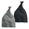 Babysoy Modern Knot Beanie Hat Pack of 2 (0-6 Months, Pirate + Thunder)
