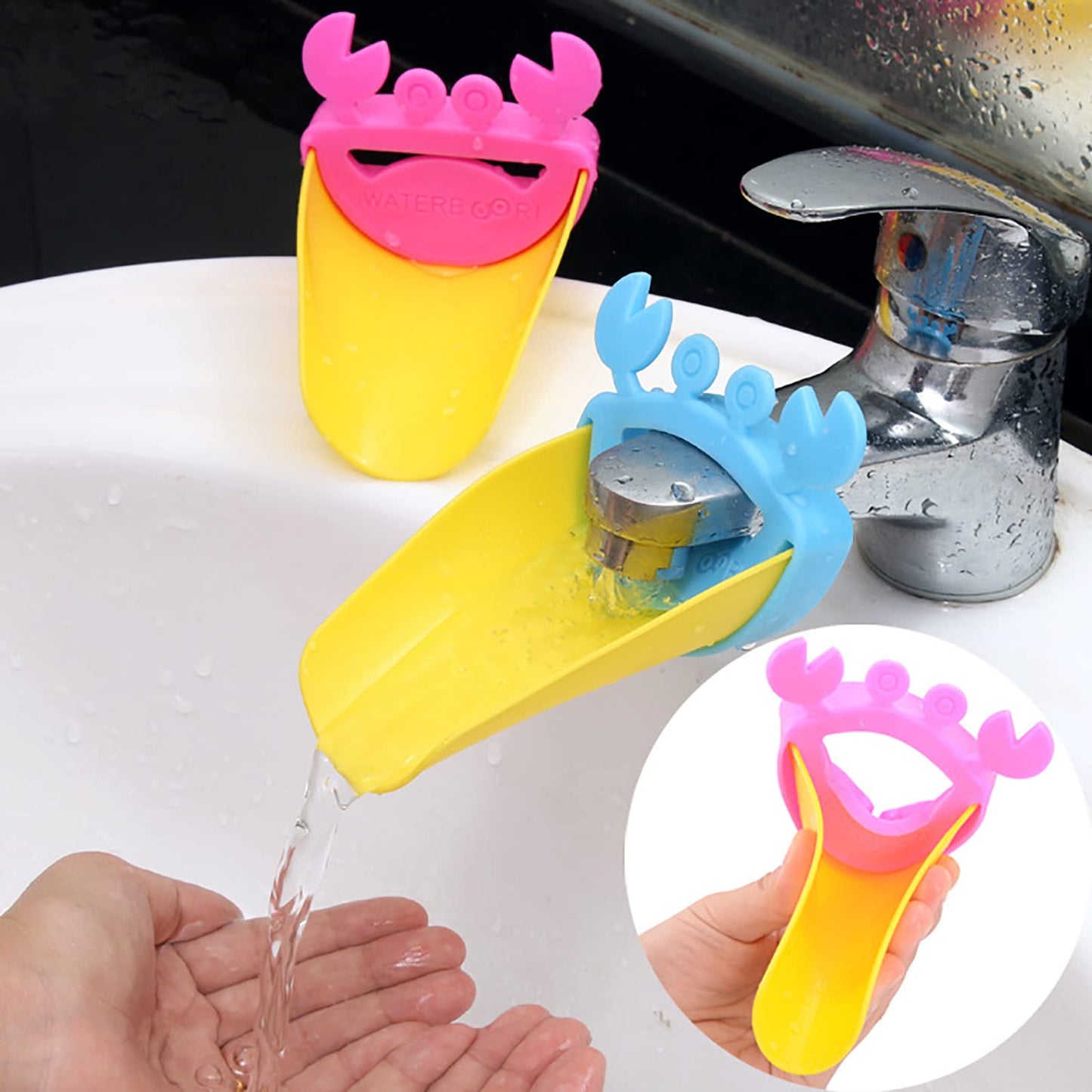 Faucet Extender, 2 Pack Sink Extender, Sink Extender For Hand Washing, Sink Wash Helper, Hand Wash Helper, Silicone Sink Extende