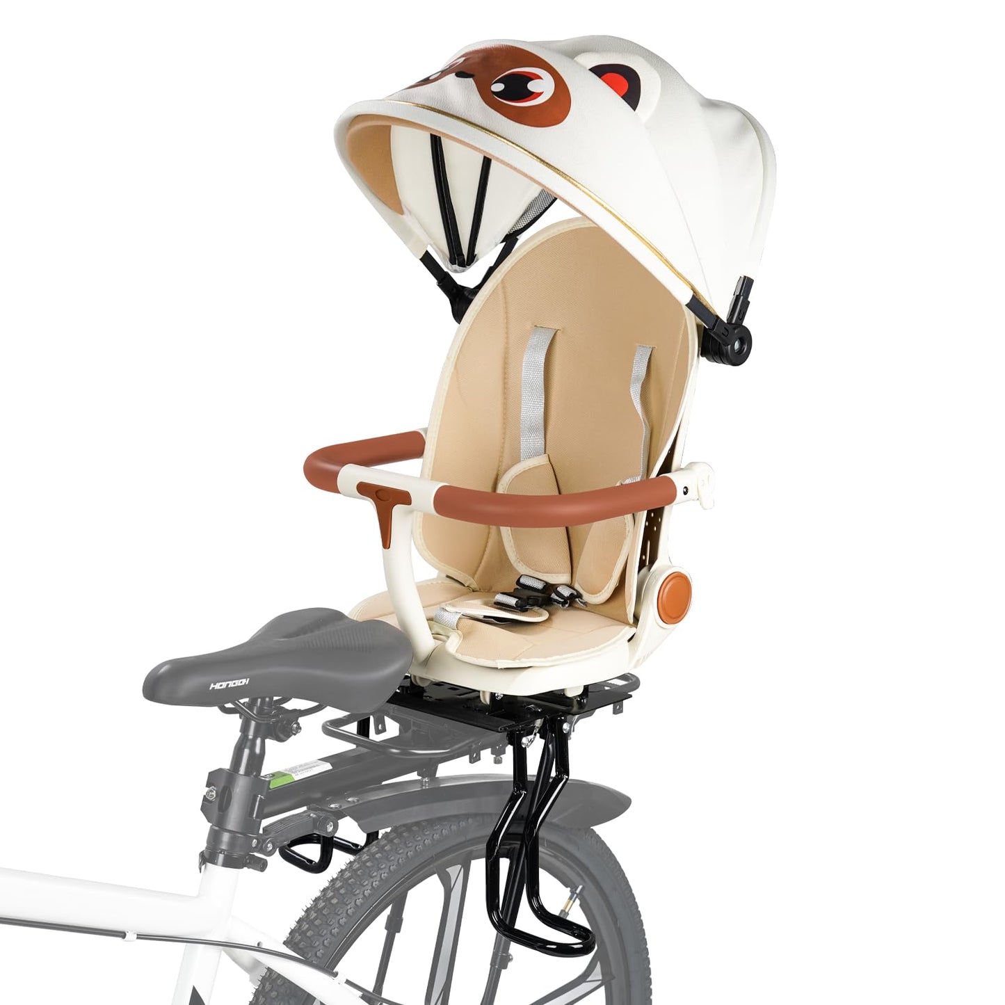 XIEEIX Rear Child Bike Seat, Adjustable Backrest Rear Bike Seat, Foldable and Rotatable Rear Mounted Child Bike Seat, New Comfor