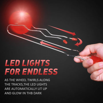 4 Pieces Retro Magic Rail Twirler Flashing Gyro Wheel Classic Rail Twister Vintage Fidget Toy Magnetic Gravity Defying Stunt Toy